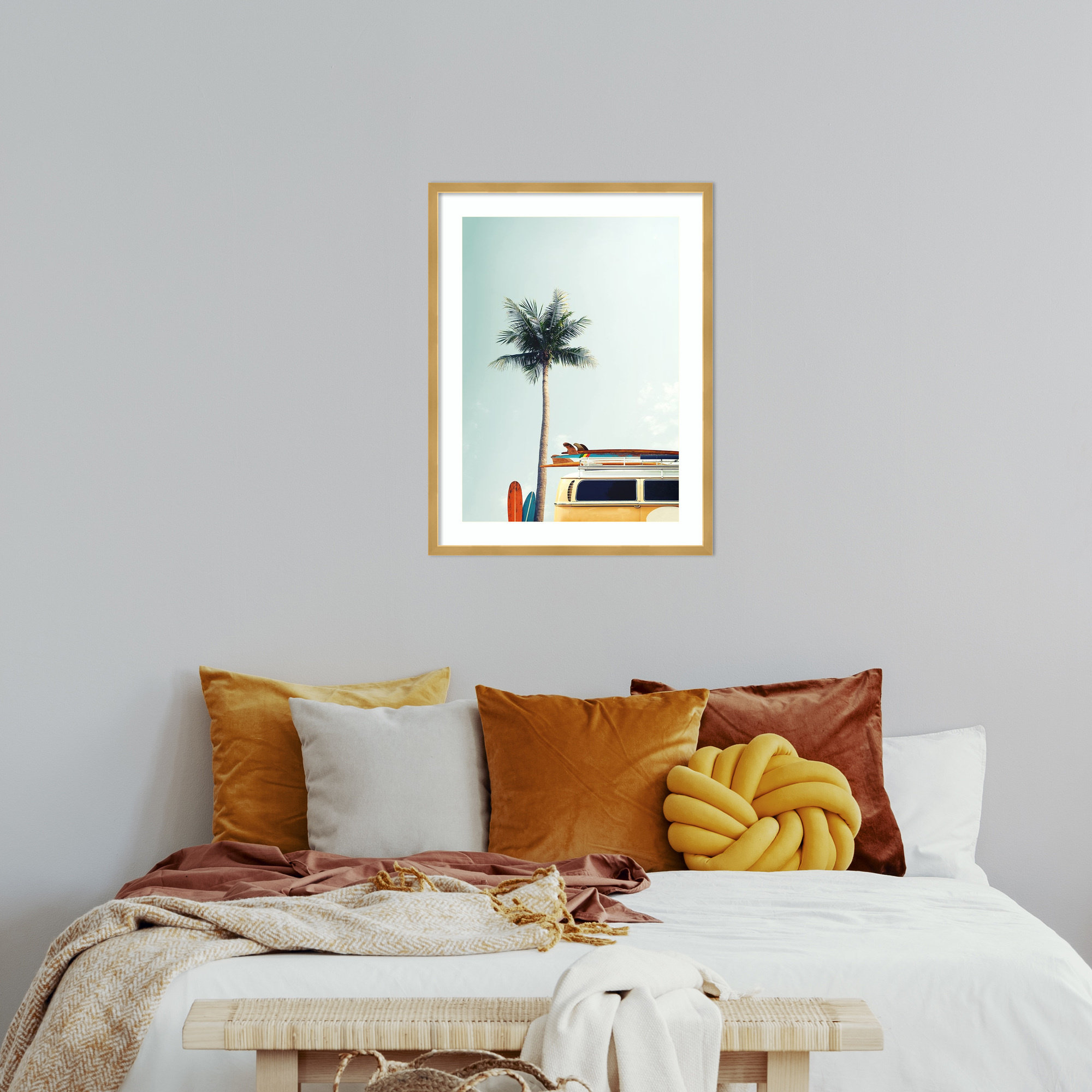 Surf Bus Yellow by Design Fabrikken, Gold, 27.5" H x 21" W x 0.75" D