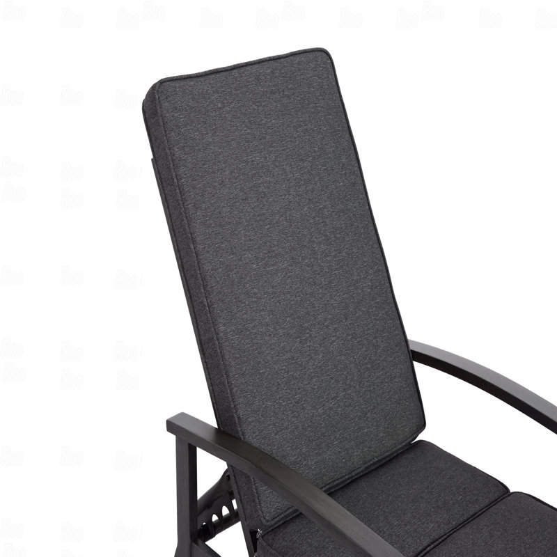 Chaise longue d'extérieur, fonte d'aluminium, Gris