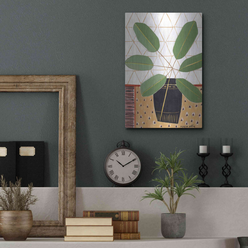 Red Barrel Studio® «Gold nappe 4» par Marisa Anon, art mural en métal, H 16 po x l 12 po
