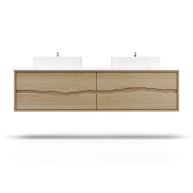 Ventura Four-Drawer Double Bath Floating Vanity 84"
