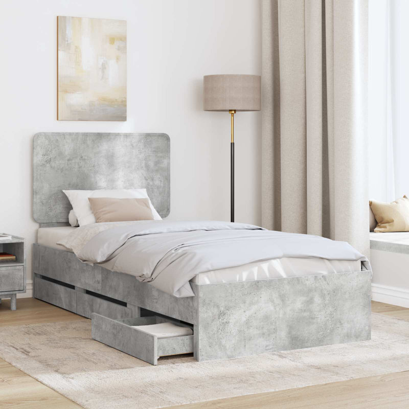 Bed, Small Single (2'6), Concrete Grey