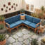Ensemble de canapé d'extérieur modulaire 5 pièces en bois d'acacia avec coussins résistants à l'eau pour terrasses-1143392206
