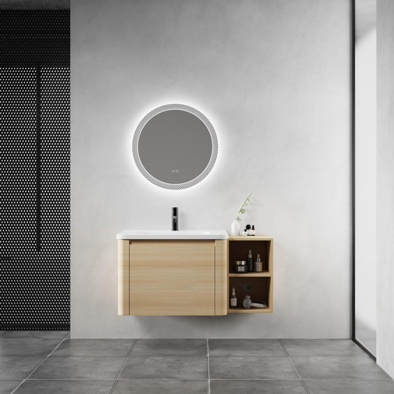 Meuble-lavabo mural avec tablettes de rangement, 40"