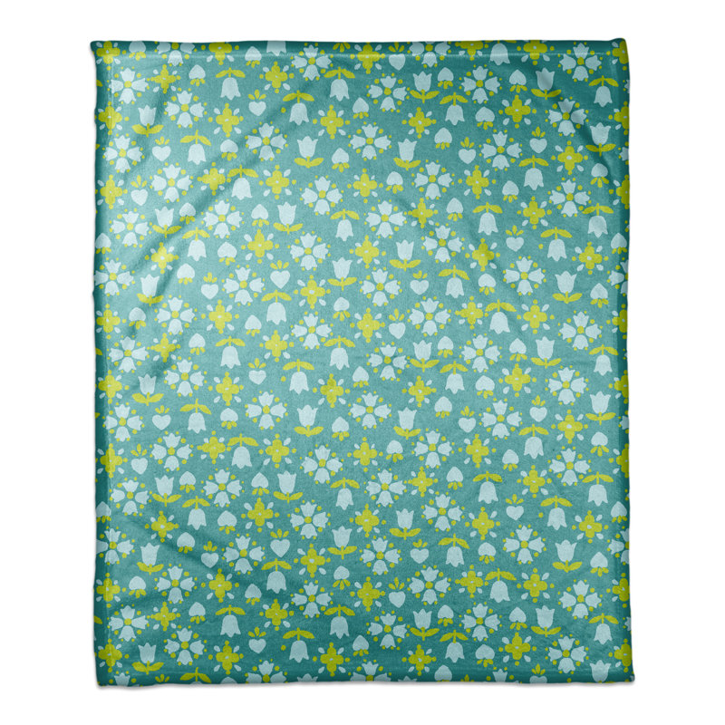  Couverture à motif tulipe, vert