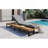 Outdoor Chaise Lounge Chair With 5-Position Adjustable Backrest, Reclining With Cushion, Patio Lounger With Wood Side Table, Sturdy Frame For Poolside, Garden, And Backyard, Gray-715056520