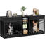 Meuble double 78,7 "avec rangement pour chien et 2 portes, bols à nourriture, meuble télé en bois, noir-421652959