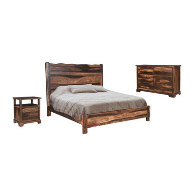 Chaliyah 3-piece Live Edge Solid Wood Bedroom Set