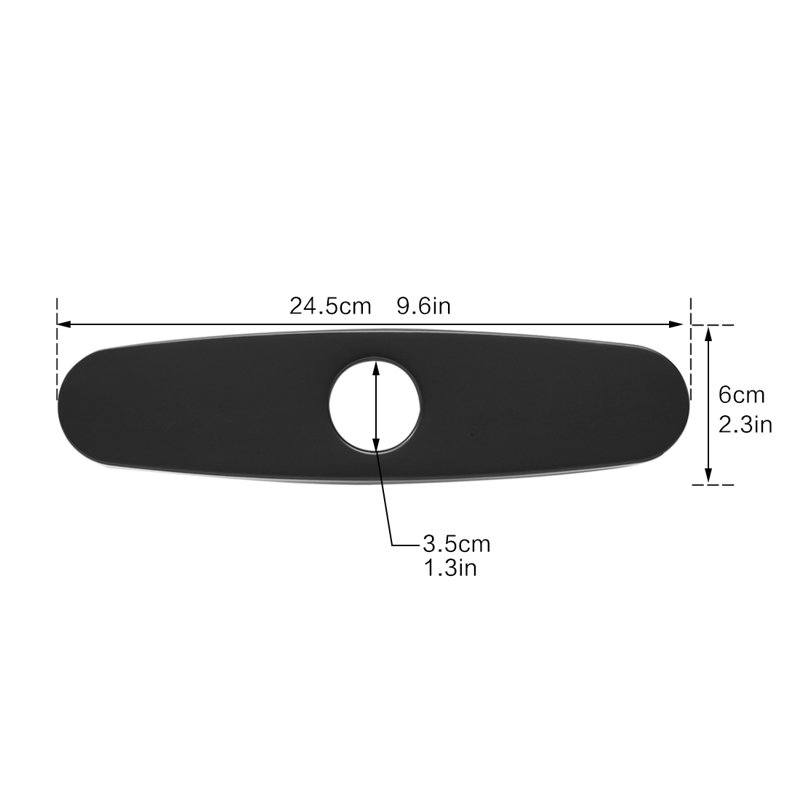 Plaque de protection pour trou de robinet de cuisine, Noir