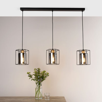 3 - Light Matte Black Cluster Pendant