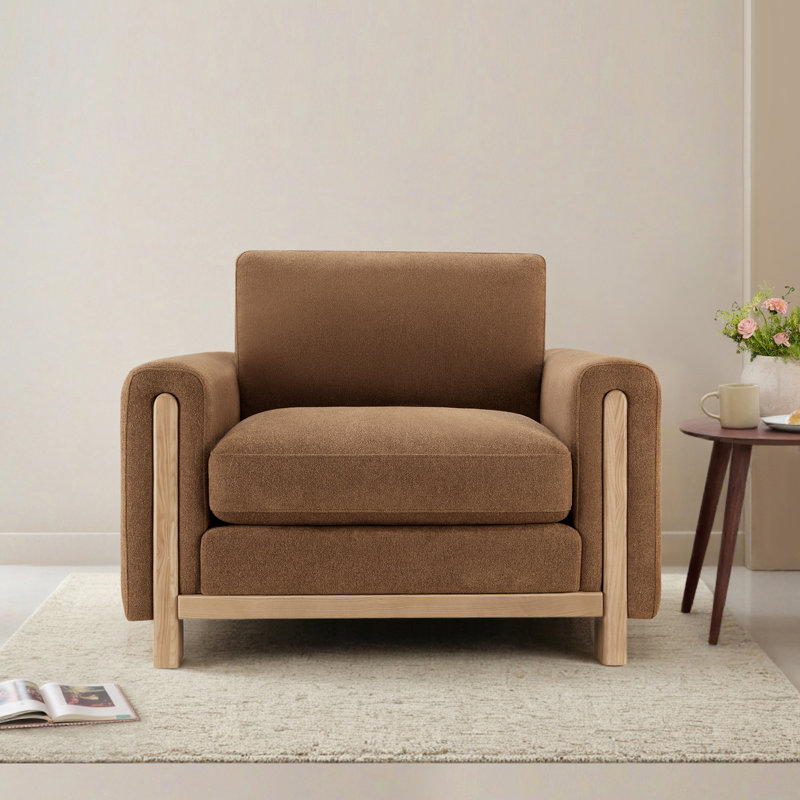  Fauteuil club 43,3 po Adika, Tissage texturé élite chameau