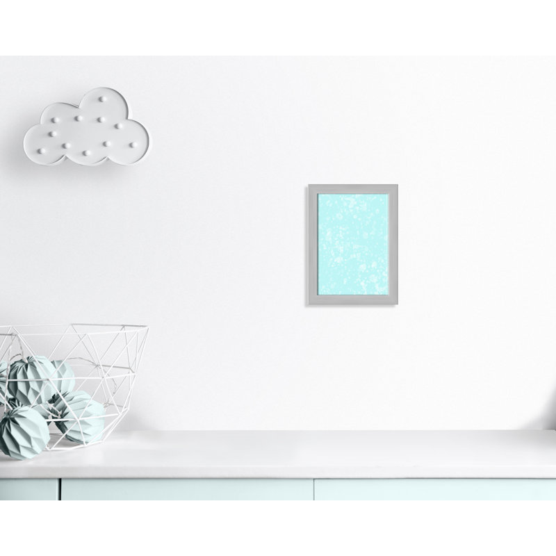 Impression sur papier de bulles fantaisistes, H 16 po x l 12 po x P 0,625 po, Encadré plat argent