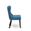 5 Piece Kitchen Table & Chairs Set Includes a Round Dining Room Table with Dropleaf and 4 Blue Linen Fabric Upholstered Chairs, 42x42 Inch, Wirebrushed Black-1307738556-1307738557-1307738548