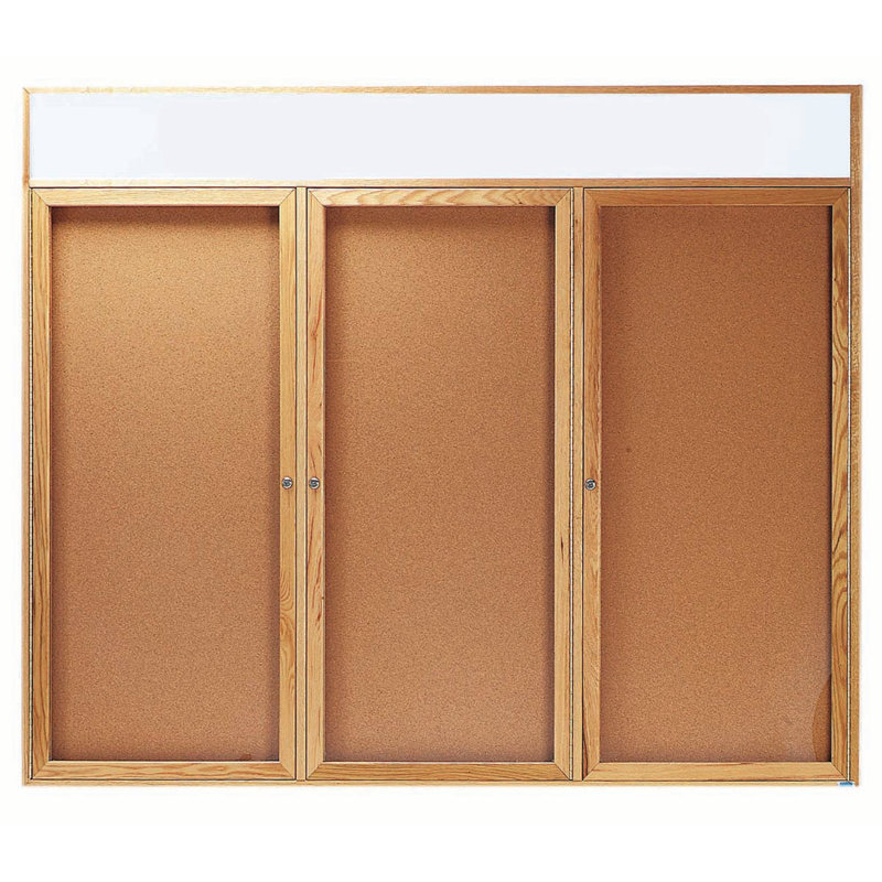 Tableau d’affichage mural fermé, Laque transparente ultrabrillante, Trois, 48 po x 72 po