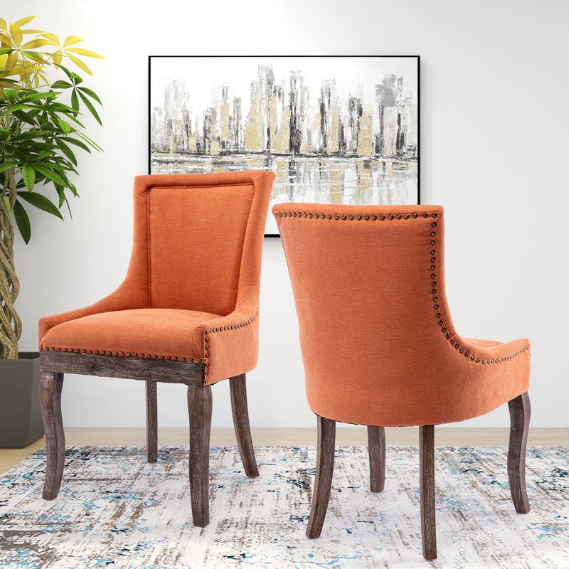 Chaise d'appoint rembourrée Alsen, Orange