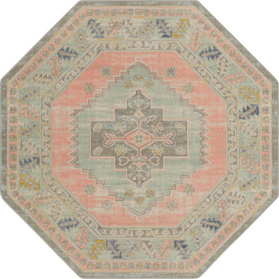 Tapis traditionnel Matthei couleur pêche