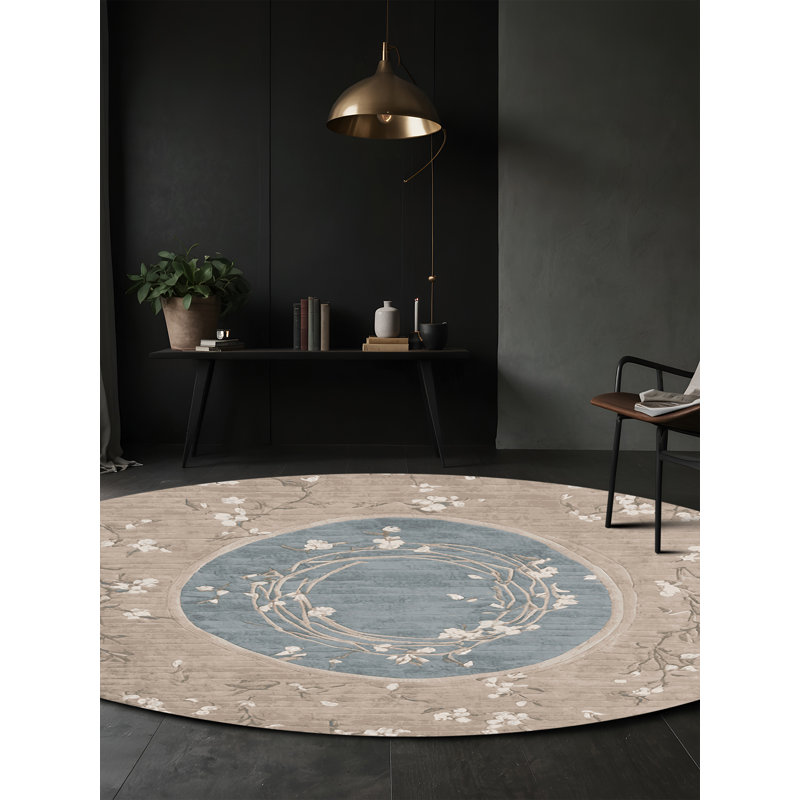 Silky Soft Plush Gray Area Rug, Round 8'