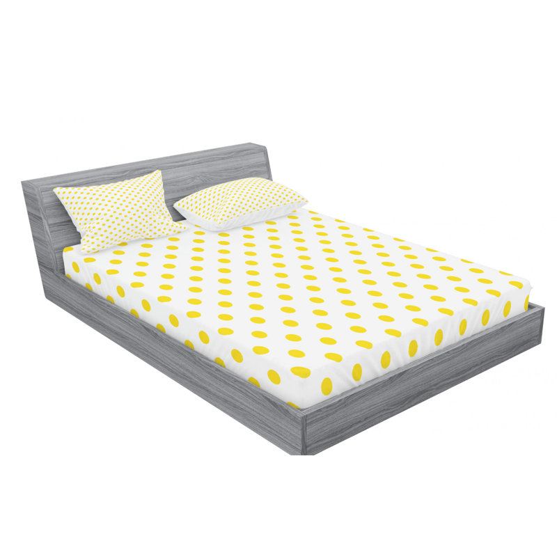 Microfiber Polka Dots Sheet Set, Queen Sheet Set with 2 Pillowcases