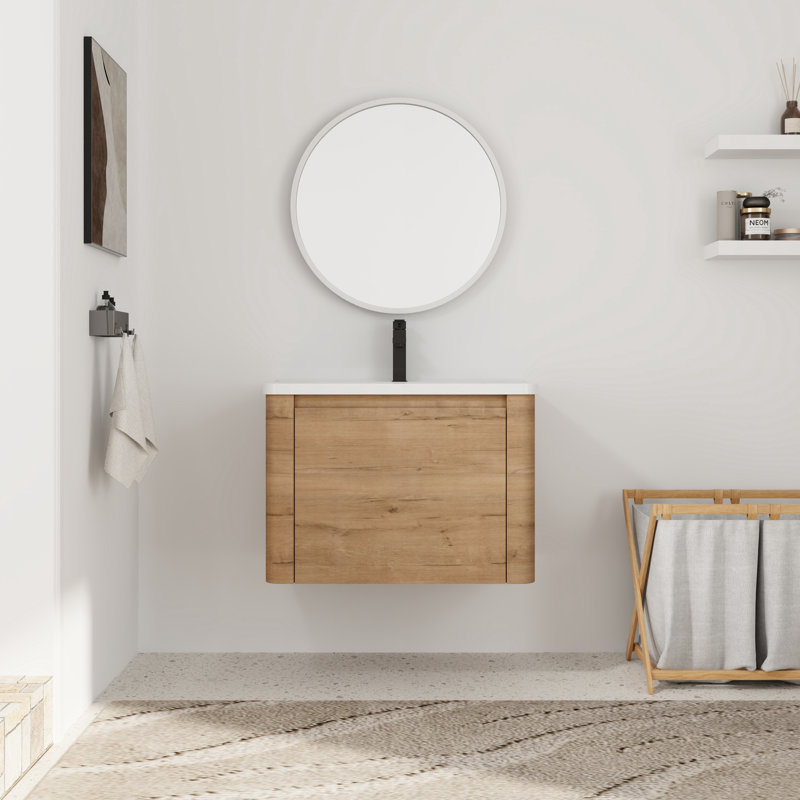 Meuble-lavabo simple avec comptoir en céramique, 28"