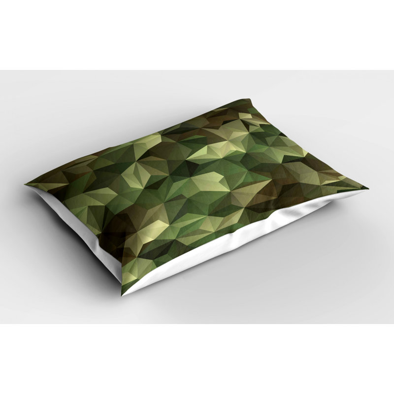 Green/Brown Polyester Microfiber Piece Sham, Twin