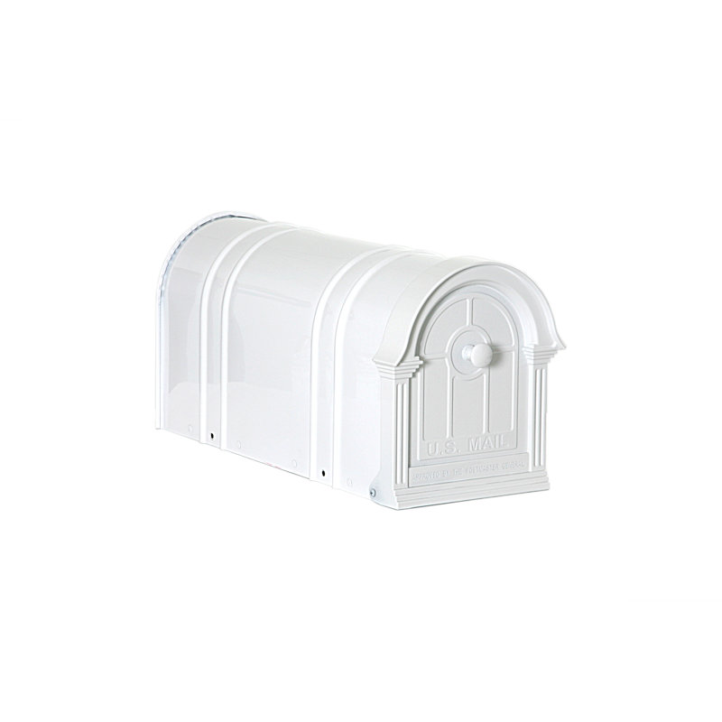 Manchester Metal Post Mounted Mailbox, White