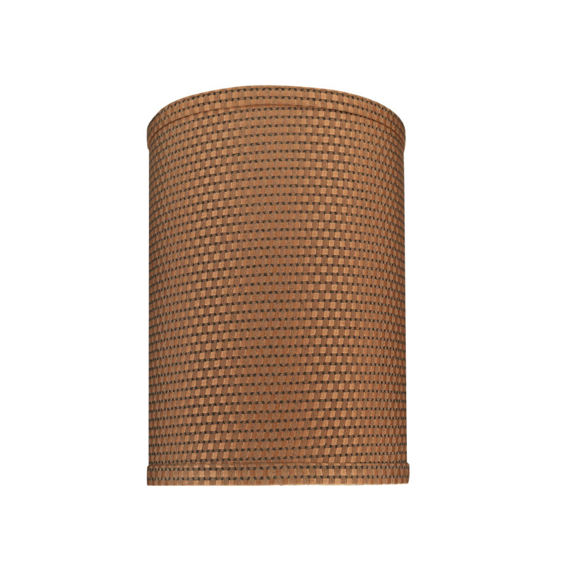 11'' Brown Jacquard Textured Fabric Drum Lamp Shade