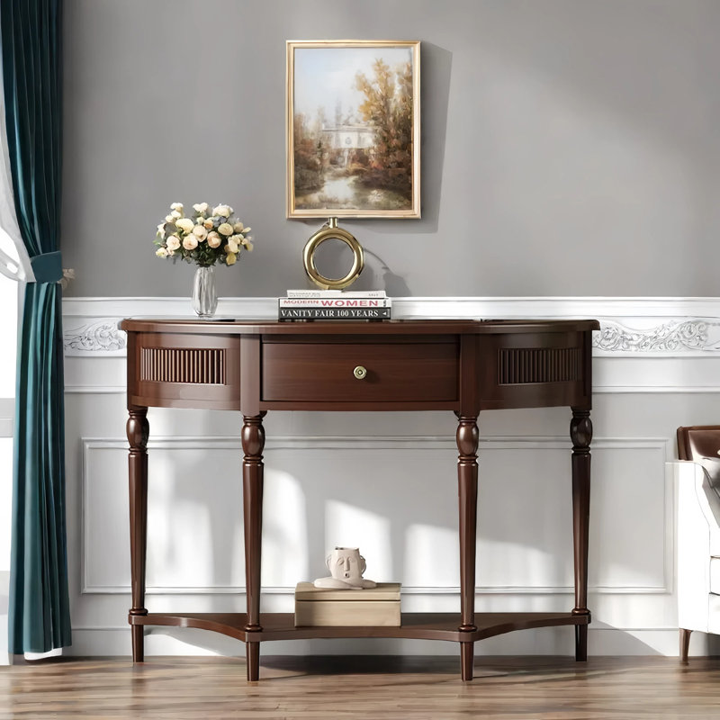 American  Solid Wood  Entryway Console, 33.5" H x 47.2" W x 15.7" D, Dark Brown