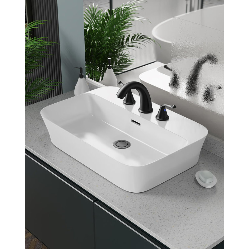 Black bathroom faucets, sink faucet - 2 handle,with pop up drain mount