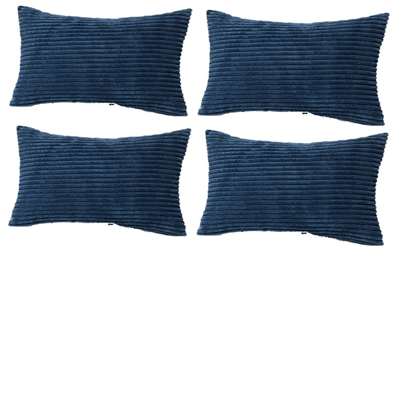 Housse de coussin à rayures, Bleu marine