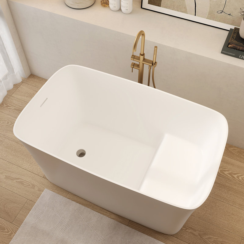 Baignoire autoportante à surface solide de 47 po de qualité supérieure avec siège