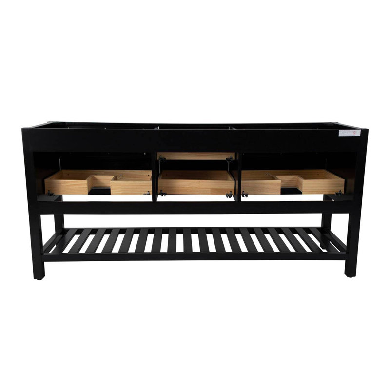 Ensemble de meuble-lavabo double l 72 po x P 22 po x H 34 po, Noir