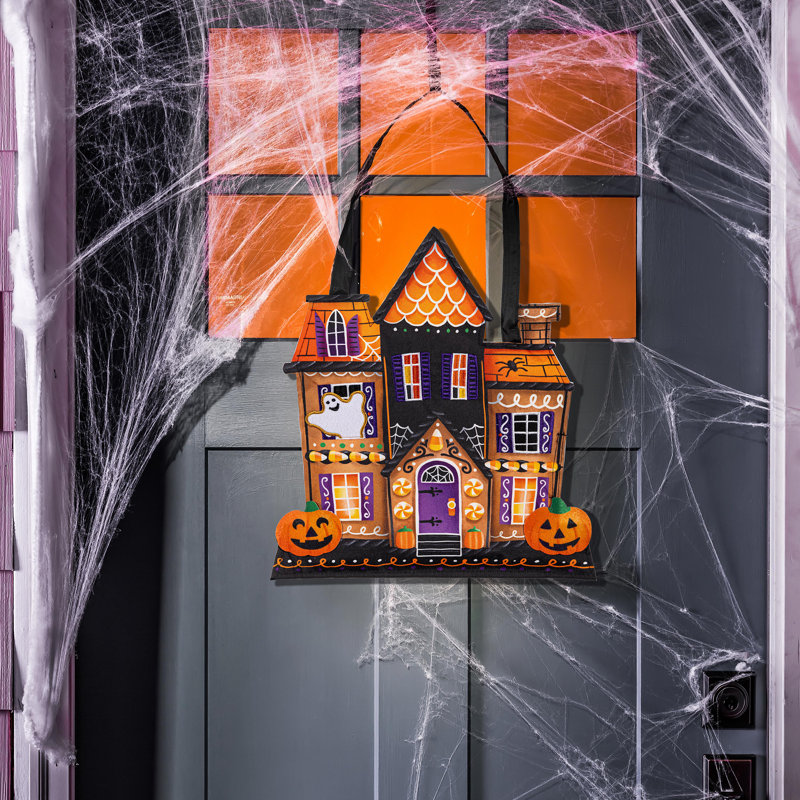 Décoration de porte de maison hantée Trick or Sweets