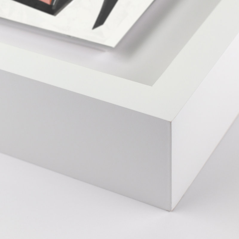 Reproduction d’art graphique encadrées sur papier "i 7v2" par bangbouh studio, H 60 po x l 49 po x P 2,5 po, Blanc