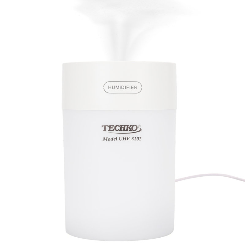 Techko Portable Cool-Mist Ultrasonic Tabletop 600ml Humidifier w/ LED Night Light