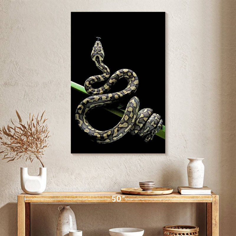 Poised Carpet Python, 39" H x 26" W