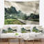 Tapisserie village vert rural-1176602680