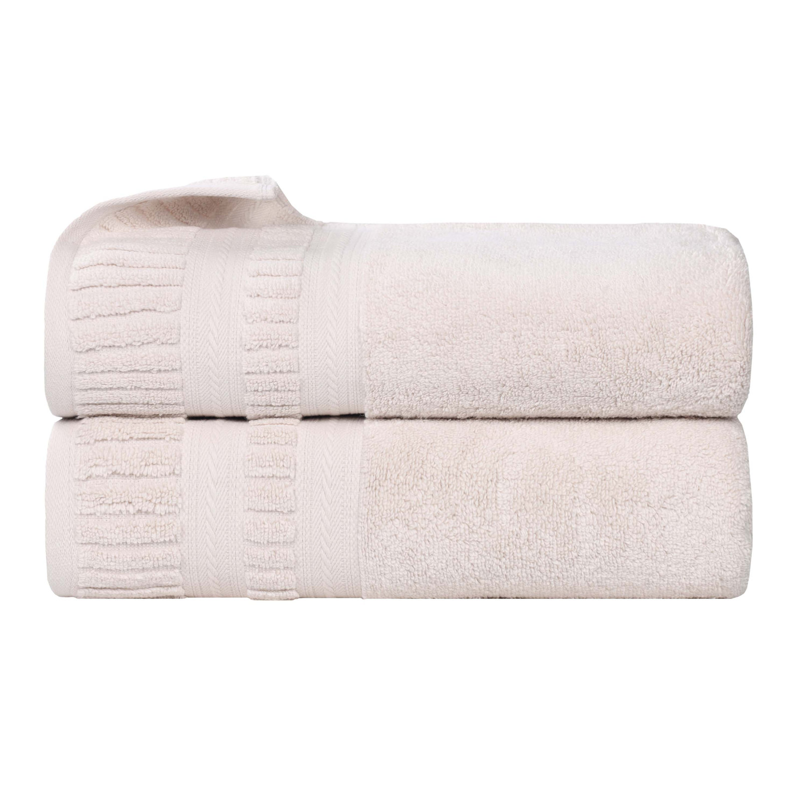 Venice Zero Twist Cotton Medium Weight Soft Absorbent Towel Set, Bath Towels - 2 Pack, Silver