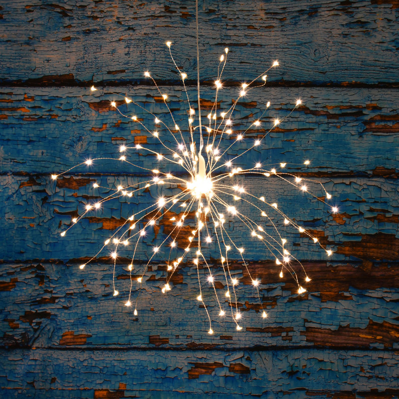 Hanneli Battery Operated Starburst Lights with Remote Control - 2 Piece, Multicolor, Silver