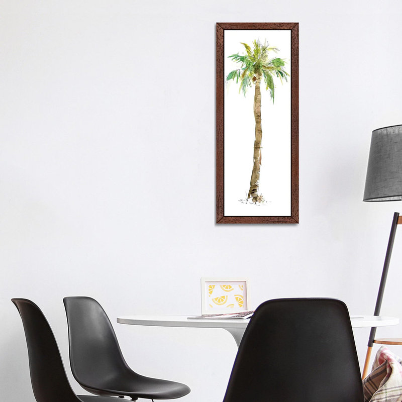 Washed Palm I by Carol Robinson - Floater Frame Panoramic Painting on Canvas, Brown, 182.88 cm H x 60.96 cm W