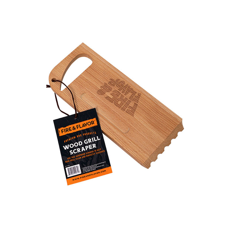 Durable Hardwood Grill Scraper for Safe Cleaning