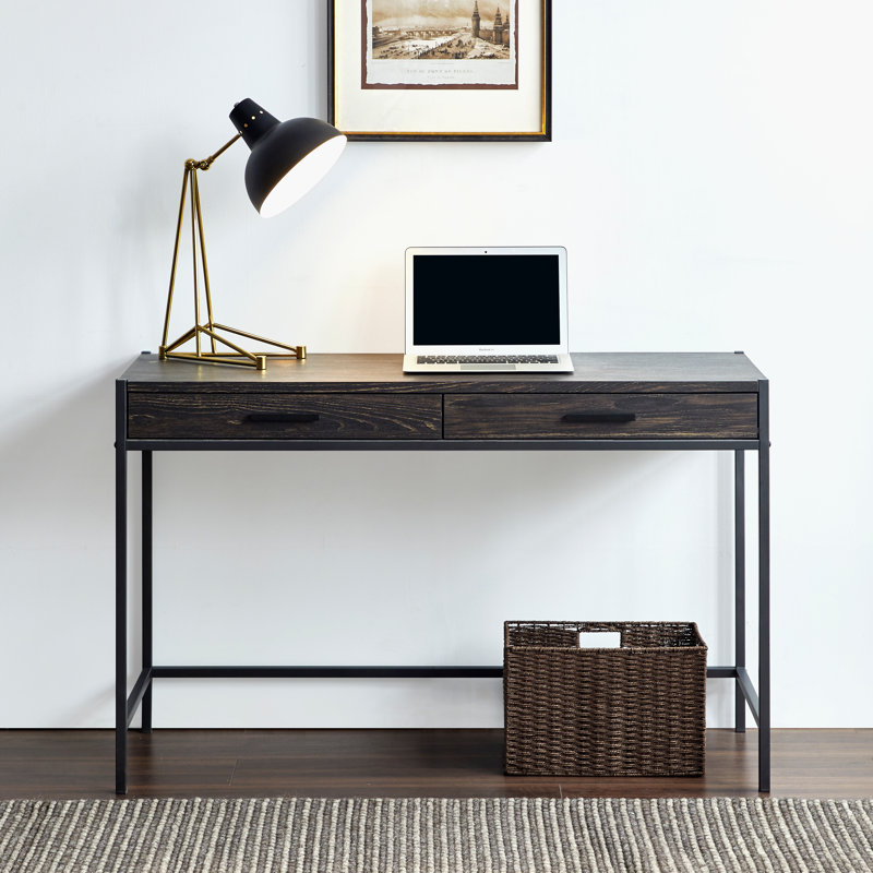 Harless Desk - 48" Modern Writing Desk with Storage Drawer, Dark Brown