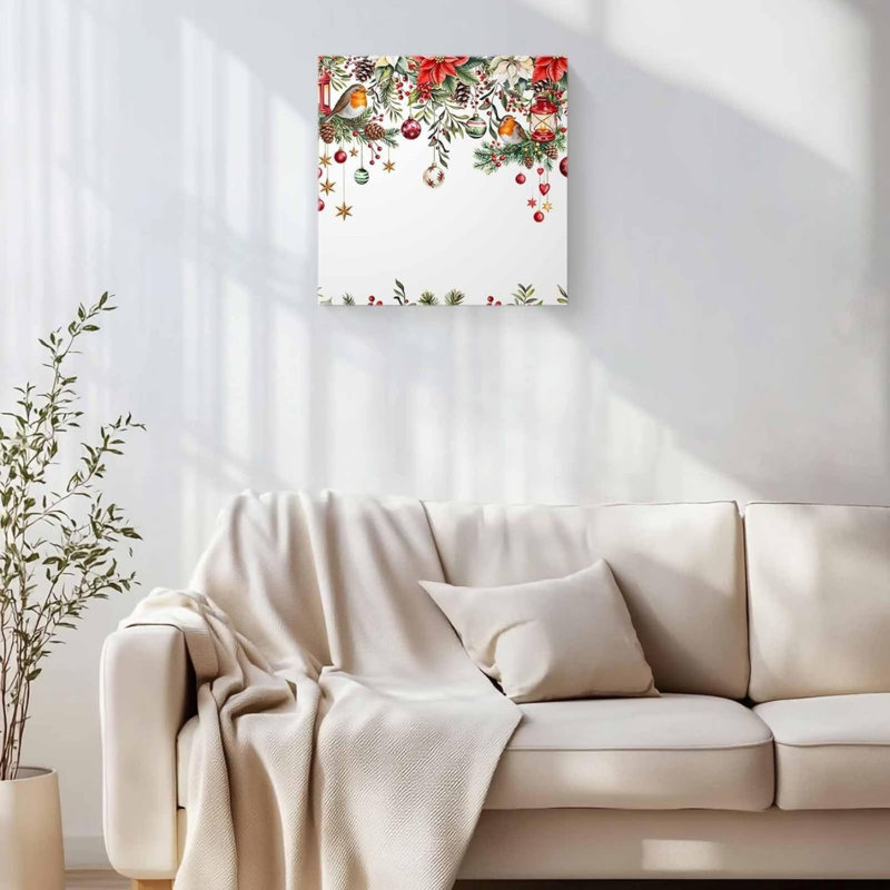 Boules de Noël non encadrées, art mural 16 po x 16 po