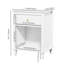 Table de chevet 26,77 po H avec tiroir en bois et tablette pour enfants, adultes, blanc-1332620986
