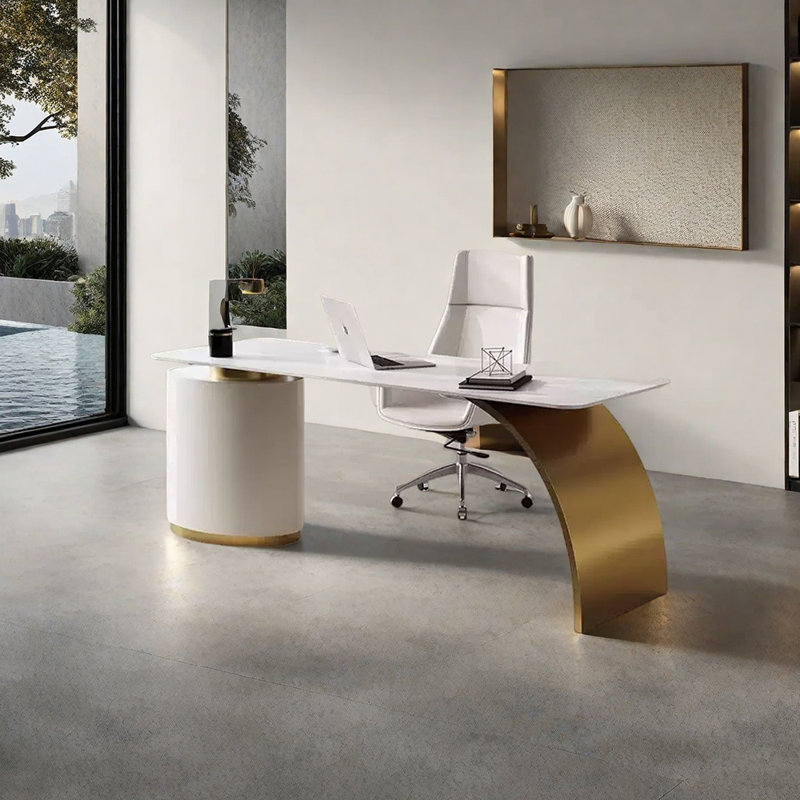 Deckert, Doré / Blanc, H 29,53 po x l 62,99 po x P 27,56 po