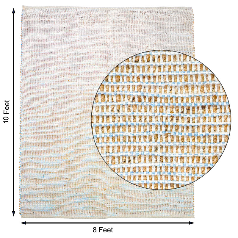 Aleksei Jute Area Rug, Rectangle 8' x 10', Coastal Blue