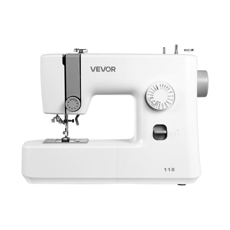 Machine à coudre, 18 points, avec lumière à DEL et pédale, commande à cadran simple, cadre intérieur en métal, machine à coudre légère et portable pour adultes