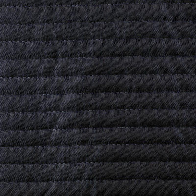 Linea Polyester Channel Stitch Abstract Coverlet, Queen Coverlet + 2 Euro Shams, Black