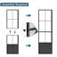 84" Glass and Metal Barn Door with Installation Hardware Kit (Include Soft-Close)-98100706-100547247