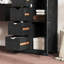 Armoire de rangement pour salle de bain avec tiroirs et tablette réglable, noir