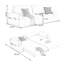 Canapé-lit modulaire en polyester blanc crème avec rangement-117167148