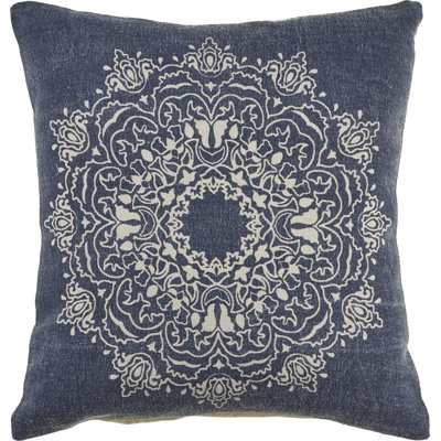 Dahlia Oriental Cotton Throw Pillow